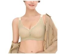 Soutien Gorge sans Couture Femme Soutien Gorge Push Up, Lingerie Sexy Sport Col en V sans Armatures Basique RéGlable Respirant Et Confortable Correcteur De Posture