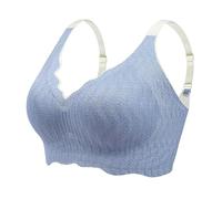 Soutien Gorge sans Couture Femme Soutien Gorge Push Up, Lingerie Sexy Sport Col en V sans Armatures Basique RéGlable Respirant Et Confortable Correcteur De Posture