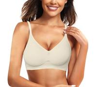 Soutien-gorge sans couture sans armatures pour femme - Soutien-gorge push-up sans fil - Couverture complète - Soutien-gorge de sport pour tous les jours, blanc, M