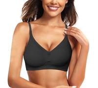 Soutien-gorge sans couture sans armatures pour femme - Soutien-gorge push-up sans fil - Couverture complète - Soutien-gorge de sport pour tous les jours, Noir , L