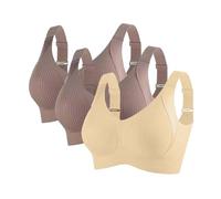 Soutien-Gorge Sans Coutures Anti-Affaissement Grande Taille Pour Femmes Couleur Unie Qui Fait ParaîTre Les Gros Seins Plus Petits Sous-VêTements RéGlables Lot De Trois