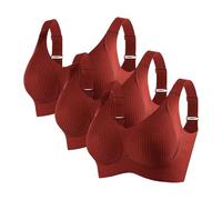 Soutien-Gorge Sans Coutures Anti-Affaissement Grande Taille Pour Femmes Couleur Unie Qui Fait ParaîTre Les Gros Seins Plus Petits Sous-VêTements RéGlables Lot De Trois