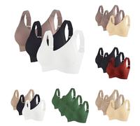 Soutien-Gorge Sans Coutures Anti-Affaissement Grande Taille Pour Femmes Couleur Unie Qui Fait ParaîTre Les Gros Seins Plus Petits Sous-VêTements RéGlables Lot De Trois