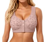Soutien-gorge sans fil 2026 pour femme avec fermeture avant pour bonnets confortables et doux, sans coutures, couverture complète - Idéal pour tout le monde, que ce soit comme t-shirt ou, Rose, 46