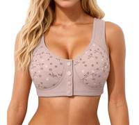 Soutien-gorge sans fil 2026 pour femme avec fermeture avant pour bonnets confortables et doux, sans coutures, couverture complète - Idéal pour tout le monde, que ce soit comme t-shirt ou, gris, 42