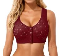 Soutien-gorge sans fil 2026 pour femme avec fermeture avant pour bonnets confortables et doux, sans coutures, couverture complète - Idéal pour tout le monde, que ce soit comme t-shirt ou, Brique rouge
