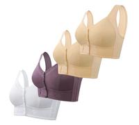 Soutien-gorge sans fil pour femme - Fermeture avant - Soutien-gorge confortable avec bretelles larges et couverture complète - Maintien doux - Idéal pour tous les jours - Fitness - Tenue femme, i, 52