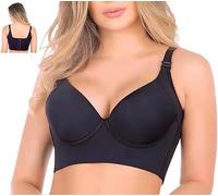 Soutien-Gorge Sculptant Et Liftant pour Femme Couverture Complète du Dos Soutien-Gorge Mode Tasse Profonde Push Up Brassière Cacher La Graisse du Dos Quotidien Bra (Color : Black, Size : 38E)
