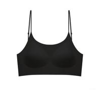 Soutien-gorge Seamless Nylon Spandex Couleur Unie | Push-up naturel, armatures, respirant, idéal quotidienne, confort toute la journée(Black XL)