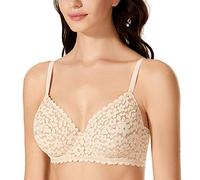 Soutien-gorge sexy en dentelle pour femme, beige, 95D (Taille Fabricant:36D)