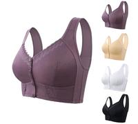 Soutien Gorge Sexy Soutien Gorge Ouvert Devant sans Armature Coton Soutien Gorge Sport Maintien Extreme Soutien Gorge Dos Nu Grande Taille Soutien, Violet, 56