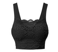 Soutien Gorge Sport Femme Recouvrir Le Soutien-Gorge d'une Dentelle en Dentelle sans Soutien-Gorge pour Les Sports féminins(Black,M)