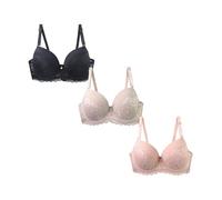 Soutien Gorge Sport Femme, Soutien-Gorge Confortable sans Armatures en Dentelle Douce pour Un Maintien LéGer Et Une Liberté Respirante Quotidien 3PièCes