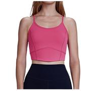 Soutien Gorge Sport Femme Soutien-Gorge De Sport À Bretelles for Femmes avec Push-up Rembourré for La Course Pied, Le Fitness Et Yoga Brassière pour Fitness Yoga(Rosa,S)