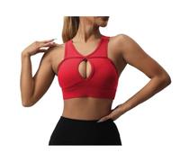 Soutien Gorge Sport Femme Soutien-Gorge De Sport for Femmes avec Coussinets Amovibles Racerback Low Impact Yoga Running Bra Brassière pour Fitness Yoga(Rot,S)