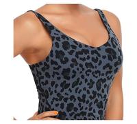 Soutien Gorge Sport Femme Soutien-Gorge De Sport Rembourré Imprimé Léopard for Femmes, Respirant Et Confortable for Le Yoga Fitness Brassière pour Fitness Yoga(Leopard-Blue,M)