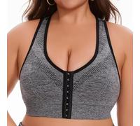 Soutien Gorge Sport,Soutien-Gorge Grande Taille pour Femme, Respirant, sans Armatures, avec Fermeture dans Le Dos, pour Un Usage Quotidien, Polyvalent, adapté à Toutes Les Saisons (Black, XXXL)