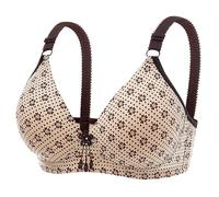 Soutien Gorge Sport,Soutien-Gorge sans Fil Confortable pour Femmes Nouveau Soutien-Gorge sans Couture à imprimé Floral Idéal pour Les Personnes âgées Parfait pour Un Usage Quotidien (Coffee, 38)