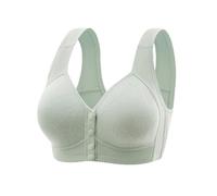 Soutien-Gorge surdimensionné à Boutons sur Devant pour Femmes et Femmes, sans Anneau en Acier, Gilet réglable, Grande Tasse, avec Beau Brassiere Dentelle sans Armature Soutien Gorge Lot (Green, M)