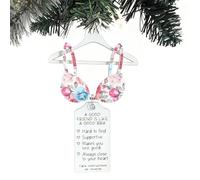 Soutien-Gorge Suspendu à Motif Floral, Un Bon ami est comme Un Bon Soutien-Gorge, Ornement de Noël, Pendentif d'amitié en Bois, Cadeau d'amitié pour Femme Amie (#C)