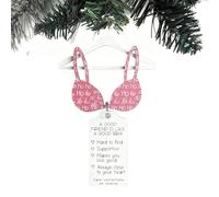 Soutien-Gorge Suspendu à Motif Floral, Un Bon ami est comme Un Bon Soutien-Gorge, Ornement de Noël, Pendentif d'amitié en Bois, Cadeau d'amitié pour Femme Amie (#D)