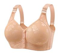 Soutien-gorge tendance et décontracté pour femme avec boutonnière sur le devant, dos anti-affaissement, sculptant et sans armatures, body en dentelle pour, beige, 44