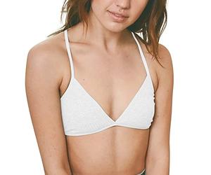 Soutien-Gorge Triangle à Fil pour Femmes sans Fil légèrement doublé Bralette Top Beauty Back Out Mini Bras Slip Jetable Post Accouchement (White, S)
