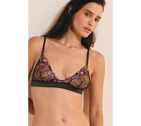 Soutien-gorge triangle avec broderie - Nova - M - Noir - Femme - Etam