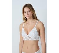 Soutien gorge triangle sans armatures brodé - Escale - L - White - Femme - Etam