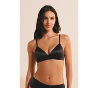 Soutien-gorge triangle sans armatures satiné - Pure Glow - 100D - Noir - Femme - Etam