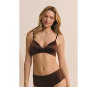 Soutien-gorge triangle sans armatures satiné - Pure Glow - 80B - Chocolat - Femme - Etam