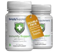 Soutien Immunitaire avec Vitamine C, Vitamine D & Zinc | Formule une gélule par jour | 120 gélules à libération rapide = 4 mois d'approvisionnement | Convient aux végans | Fabriqué au Royaume-Uni