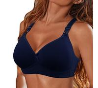 Soutien sans Armature Soutien Gorge sans Armature Soutien-Gorge sous-vêtements pour Femmes sans Anneau en Acier Soutien-Gorge Sexy -up Brassiere Femme sans Armature Brash Soutien Gorge (Blue, 110D)