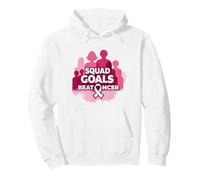 Soutien Squad Breast Cancer : Squad Goals Beat Cancer Sweat à Capuche, Unisexe pour Adultes, Blanc, M