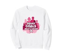 Soutien Squad Breast Cancer : Squad Goals Beat Cancer Sweatshirt, Unisexe pour Adultes, Blanc, L