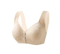Soutiens-gorge à fermeture avant pour lingerie sans armatures en dentelle confortable, soutien-gorge t-shirt antidérapant offrant un maintien optimal, une couvrance complète et un effet push-up.