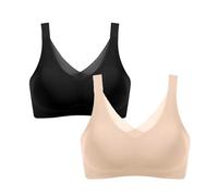 Soutiens-Gorge De Mastectomie sans Couture pour Femmes avec Poches pour Prothèses Mammaires, Soutiens-Gorge Artificiels pour Faux Seins, Bra De Sport Confortable sans Fil(2pcs-C,3XL)