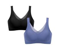 Soutiens-Gorge De Mastectomie sans Couture pour Femmes avec Poches pour Prothèses Mammaires, Soutiens-Gorge Artificiels pour Faux Seins, Bra De Sport Confortable sans Fil(2pcs-A,XX-Large)