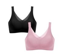Soutiens-Gorge De Mastectomie sans Couture pour Femmes avec Poches pour Prothèses Mammaires, Soutiens-Gorge Artificiels pour Faux Seins, Bra De Sport Confortable sans Fil(2pcs-D,XX-Large)