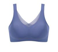 Soutiens-Gorge De Mastectomie sans Couture pour Femmes avec Poches pour Prothèses Mammaires, Soutiens-Gorge Artificiels pour Faux Seins, Bra De Sport Confortable sans Fil(Blue,M)