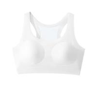 Soutiens-Gorge de Sport pour Adolescentes 12-18 Ans, Maintien élevé sans Coutures, Confortable pour Course Yoga Gym et Usage Quotidien, vêtements de Sport Respirants (White, 15-16 Years)