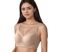 Soutiens-Gorge Femme-Soutien Gorge sans Armature-Soutien-Gorge sans Armatures offrant Un Maintien Optimal- Un Effet Push-up et Un lissage latéral- pour Un Confort Absolu. (Khaki- XXL)