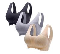 Soutiens-Gorge Push-Up pour Femme Confort Classiques Brassière Fermeture Devant Elégant Soutien Gorge Dos Transparent Deep-V Plunge Soutien-Gorge D'EntraîNement pour L'Entraînement Physique