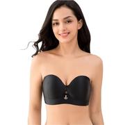 Soutiens-gorge Sans Bretelles Grande Taille Pour Femme Soutien-gorge Bandeau Push-up Bra Invisible Sans Armatures Confortable Pour Tous Les Jours Bretelles Amovibles(Black,D_46/105)