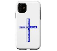 Soutient la Foi Bleue Face à la Peur, Patriote chrétien américain Coque pour iPhone 11