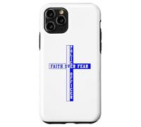 Soutient la Foi Bleue Face à la Peur, Patriote chrétien américain Coque pour iPhone 11 Pro