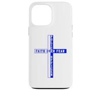 Soutient la Foi Bleue Face à la Peur, Patriote chrétien américain Coque pour iPhone 13 Pro Max