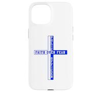 Soutient la Foi Bleue Face à la Peur, Patriote chrétien américain Coque pour iPhone 15