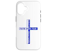 Soutient la Foi Bleue Face à la Peur, Patriote chrétien américain Coque pour iPhone 16