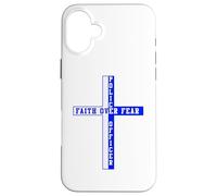 Soutient la Foi Bleue Face à la Peur, Patriote chrétien américain Coque pour iPhone 16 Plus